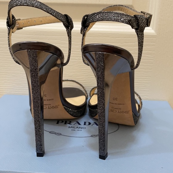 New JIMMY CHOO Claudette 120 Anthracite size 38 - Picture 3 of 6